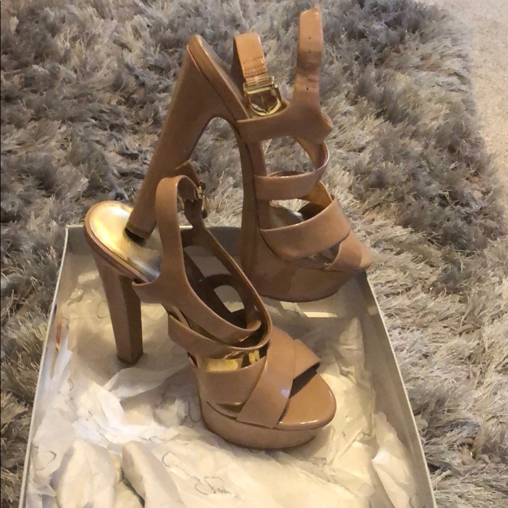 Jessica Simpson blush pink/nude strappy heels